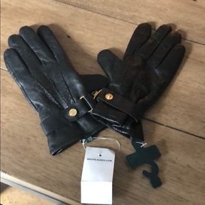 Ralph Lauren NEW WITH TAGS black leather gloves
